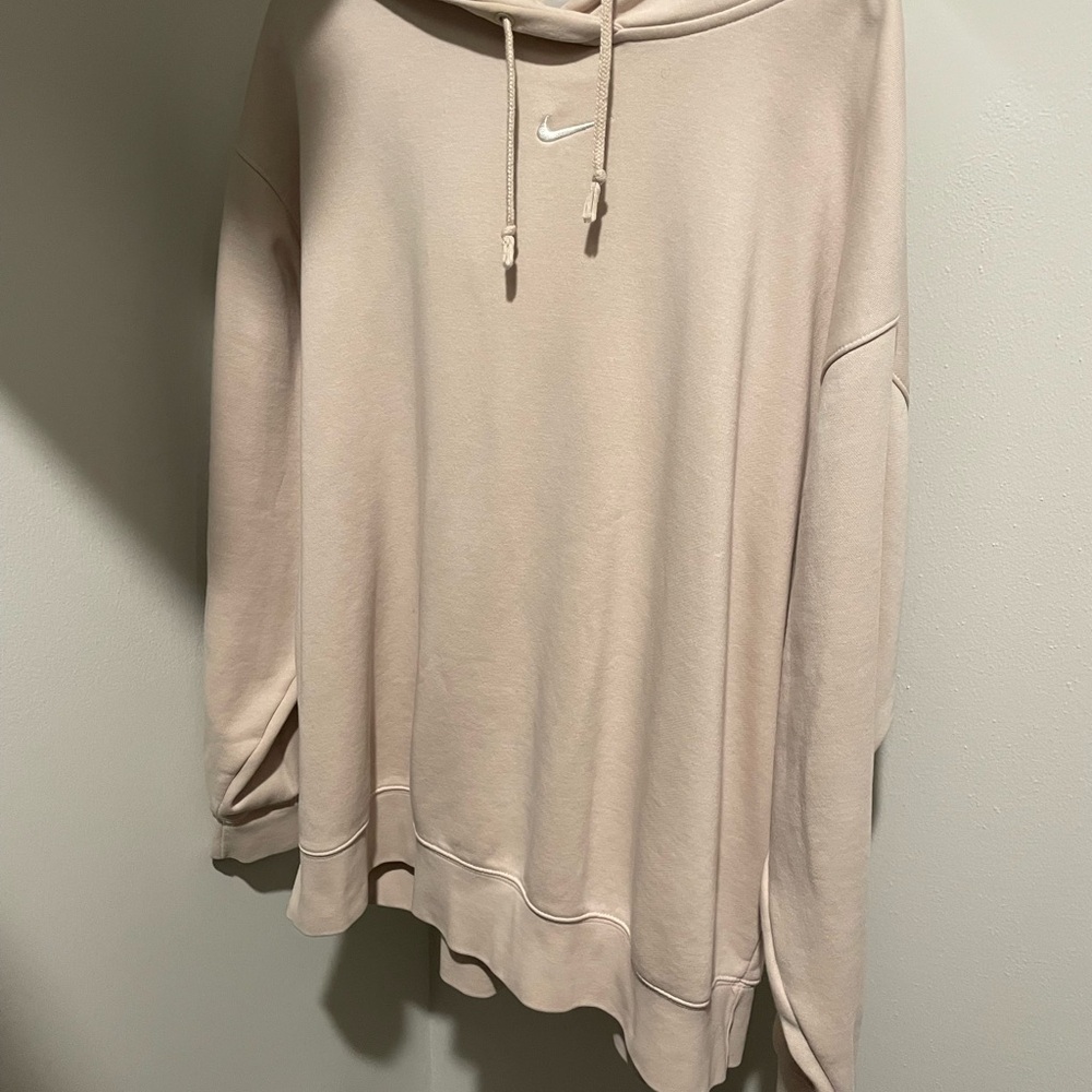 Nike Tan Oversized Long Sleeve Hoodie